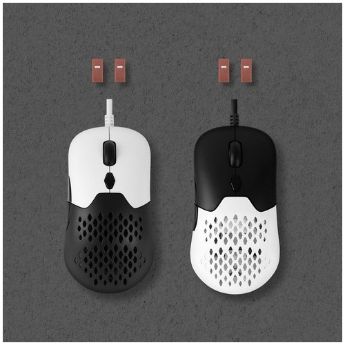 지클릭커 OP90 핫스왑 폴링레이트 RGB LED 커스텀 유선 게이밍 마우스