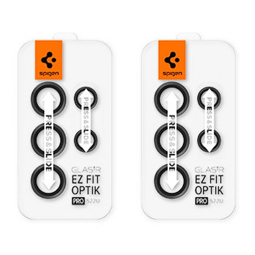 슈피겐 글라스 tR 이지핏 옵틱 휴대폰 카메라 렌즈보호 강화유리 보호필름 블랙 2p 세트 + 이지 트레이