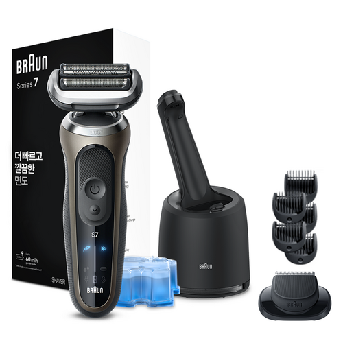BRAUN 전기 면도기 + 세척 스테이션 세트