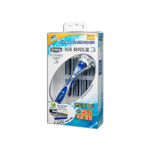 쉬크 하이드로3 프리미엄 면도기 + 날8입, 1set