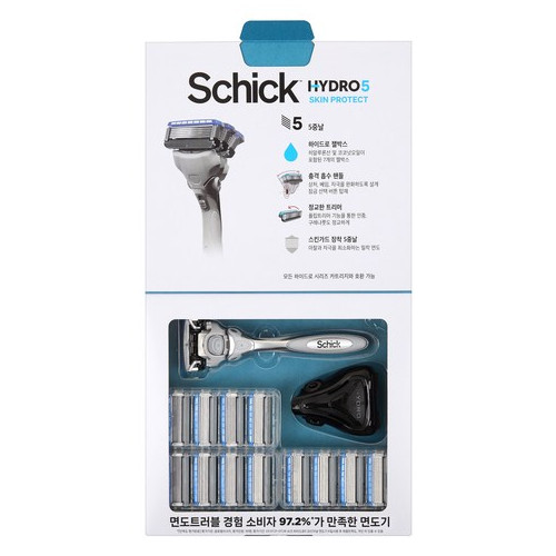 쉬크 하이드로5 스킨프로텍트 면도기 기획팩 핸들 + 날 13p + 커버 세트