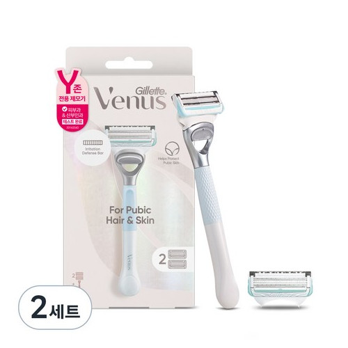 질레트 비너스 Y존 제모기 핸들1입 + 면도날2입, 3p, 2세트