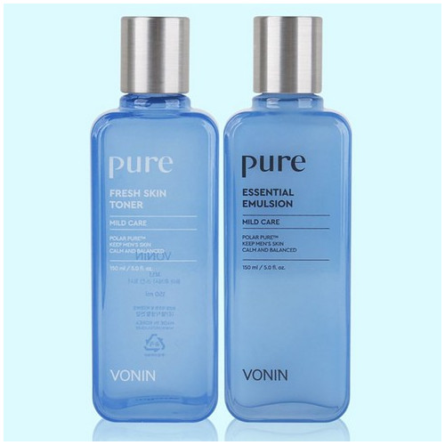 보닌 기초 옴므 남자 남성 스킨 로션 화장품 세트 fresh 퓨어 에센셜 2종 1EA