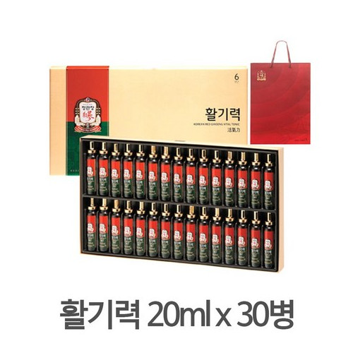 정관장 앰플형 한달분 활기력 (내용량 20ml x 30병) 선물용쇼핑백 포함, 20ml, 1개