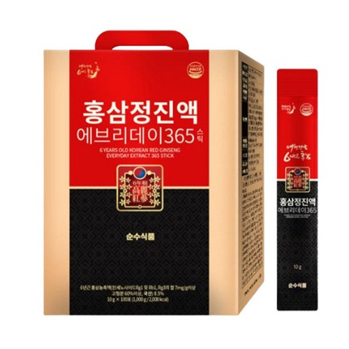 순수식품 홍삼정 진액 에브리데이 365 홍삼스틱 100개입 선물세트