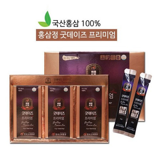 한국고려홍삼 홍삼정굿데이즈 프리미엄 홍삼스틱 큐브 달임액 진액 갱년기 진세노사이드 액기스 제품 엑기스