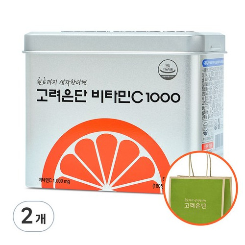 고려은단 비타민C 1000 + 쇼핑백, 180정, 2개
