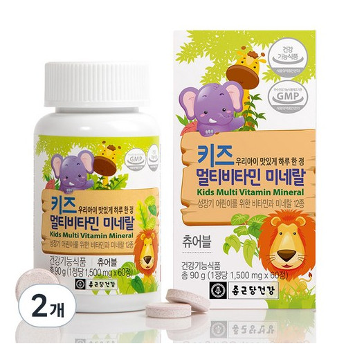 종근당건강 키즈 멀티비타민 미네랄, 60정, 2개