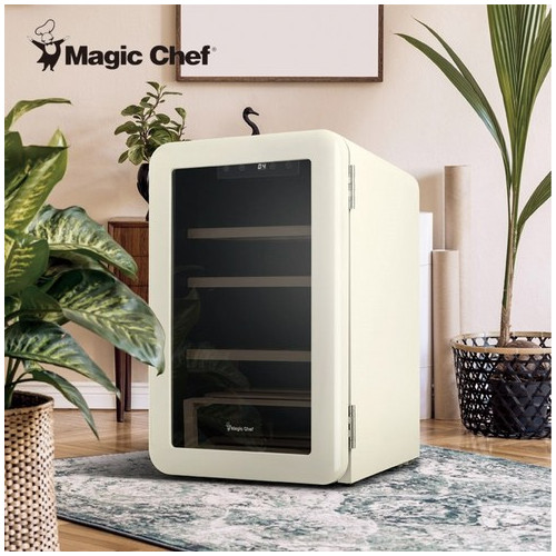매직쉐프 미니 와인셀러 19병 소형 저소음 컴프레셔 와인냉장고 19병 MEW-HR19W 크림베이지
