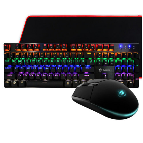 지클릭커 기계식 키보드 마우스 세트 With Pad 갈축