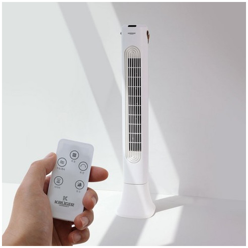 크루거 좌우회전형 안전한 스탠드 날개없는 리모컨 타워형선풍기 EURO-8106