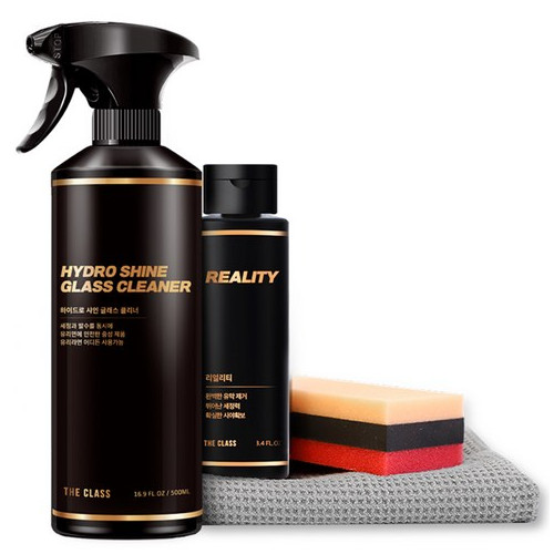더클래스 유막제거제+유리세정제+유리코팅제 유리케어 4종 패키지