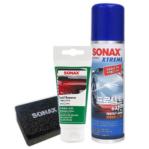소낙스 외장코팅세트 프로텍트샤인 + 스월리무버 + 검은스펀지
