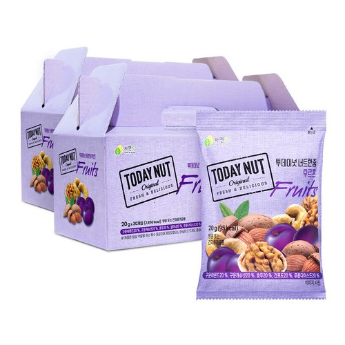 투데이넛 너트한줌 후르츠 견과 선물세트 30개입, 600g, 2세트