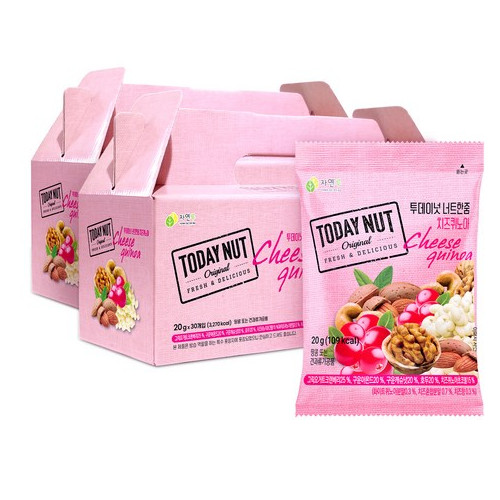 투데이넛 너트한줌 치즈퀴노아 견과 30개입, 600g(30입), 2개