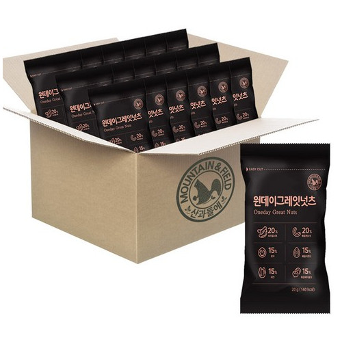 산과들에 원데이 그레잇 하루견과 믹스넛, 20g(1개), 50개