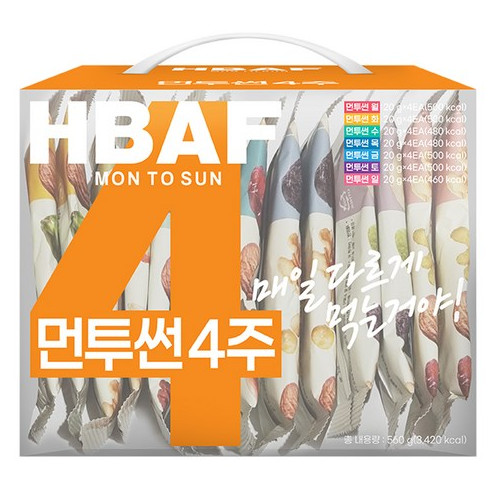 바프 먼투썬 4주 하루견과 28p, 560g, 1세트