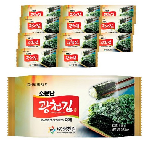 광천김 소문난 재래김, 15g, 12개