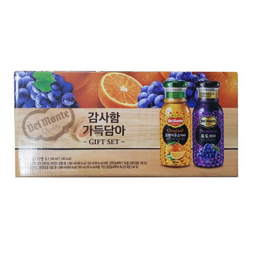 델몬트 감사함 가득담아 180mlx12병x2set, 180ml, 24개
