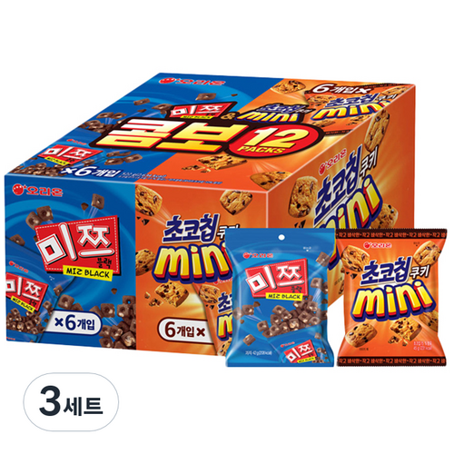오리온 초코칩 45g x 6p + 미쯔 미니 42g x 6p, 초코칩 미쯔미니 세..., 3세트