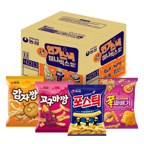 농심 스낵 미니믹스 과자선물세트, 꿀꽈배기 6p + ..., 1세트