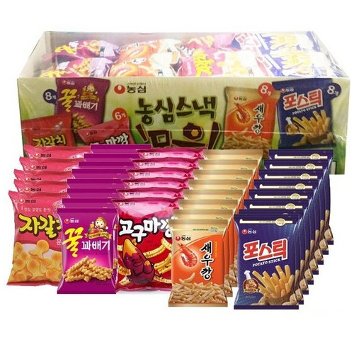 농심 스낵모음 1080g 과자세트 (자갈치 새우깡 포스틱 꿀꽈배기 고구마깡) + 사은품증정, 자갈치30g포스틱3..., 1세트