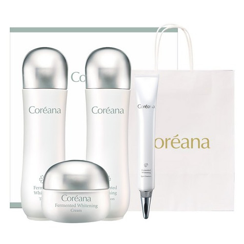 코리아나 발효 화이트닝 3종 + 스팟 에센스 + 쇼핑백, 1세트