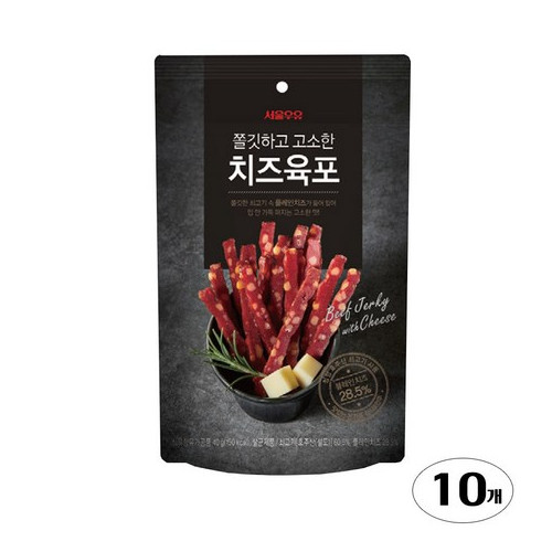서울우유 치즈육포 40g X 10팩/안주/간식/치즈/와인/가공/대용량, 40g, 10개