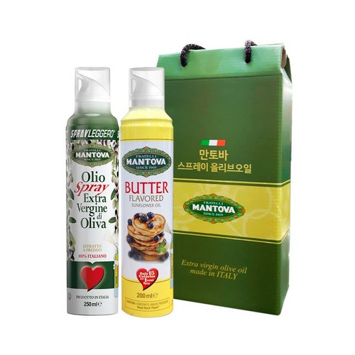 만토바 올리브오일 스프레이 오리지널 250ml + 해바라기 200ml 선물세트, 1세트