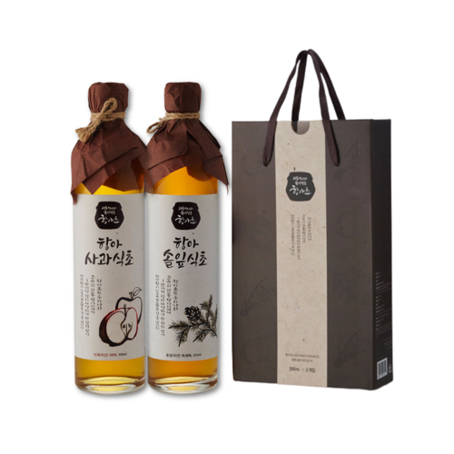 천연 식초 선물세트 항아초 발효 사과 솔잎 식초 2종 명절 추석 설날 선물용