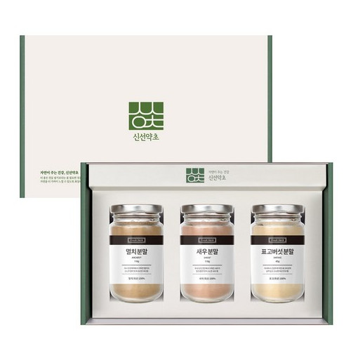 신선약초 조미료 멸치 110g + 새우 110g + 표고버섯 45g 선물세트