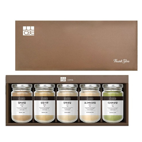 신선약초 조미료 멸치 110g + 생강 80g + 양파 110g + 표고버섯 45g + 다시마 120g 선물세트